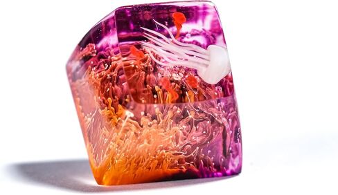 DATKEY Jellyfish Red & Purple Background Artisan Keycap Ocean Keycaps Keyboard Keycaps Cute Keycaps Artisan Keycap Aesthetic Keycaps Custom Keycaps Ocean Gifts for Gaming Love Gamer Man in Saudi Arabia