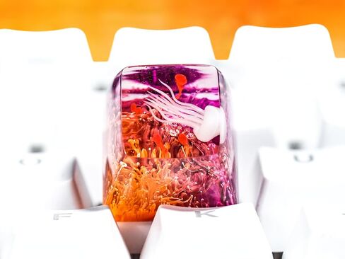DATKEY Jellyfish Red & Purple Background Artisan Keycap Ocean Keycaps Keyboard Keycaps Cute Keycaps Artisan Keycap Aesthetic Keycaps Custom Keycaps Ocean Gifts for Gaming Love Gamer Man in Saudi Arabia