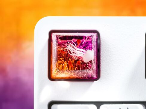 DATKEY Jellyfish Red & Purple Background Artisan Keycap Ocean Keycaps Keyboard Keycaps Cute Keycaps Artisan Keycap Aesthetic Keycaps Custom Keycaps Ocean Gifts for Gaming Love Gamer Man in Saudi Arabia
