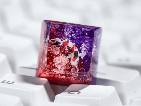 DATKEY Purple Orange Background koi Artisan Keycap Koi Resin Keyboard Keycaps Cute Keycaps Artisan Keycap Aesthetic Keycaps Custom Keycaps Koi Gifts for Gaming Lover Gamer Man On Anniversary Birthday in Saudi Arabia