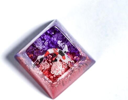 DATKEY Purple Orange Background koi Artisan Keycap Koi Resin Keyboard Keycaps Cute Keycaps Artisan Keycap Aesthetic Keycaps Custom Keycaps Koi Gifts for Gaming Lover Gamer Man On Anniversary Birthday in Saudi Arabia