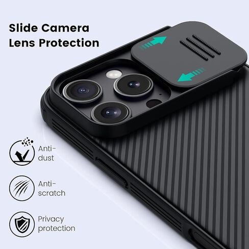 Nillkin Magnetic for iPhone 16 Pro Max Case, Upgraded Slide Camera Cover, Compatible with Magsafe, Slim Shockproof Protective Phone Case for 16 Pro Max 6.9 inch, Black in Saudi Arabia