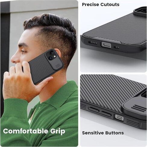 Nillkin Magnetic for iPhone 16 Pro Max Case, Upgraded Slide Camera Cover, Compatible with Magsafe, Slim Shockproof Protective Phone Case for 16 Pro Max 6.9 inch, Black in Saudi Arabia