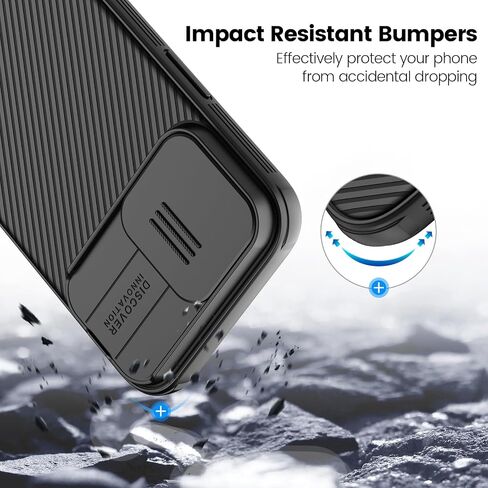 Nillkin Magnetic for iPhone 16 Pro Max Case, Upgraded Slide Camera Cover, Compatible with Magsafe, Slim Shockproof Protective Phone Case for 16 Pro Max 6.9 inch, Black in Saudi Arabia
