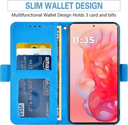 حافظة هاتف Asuwish لهاتف Motorola Moto G Stylus 5G 2024 مع واقي شاشة وحزام معصم وزهرة ماندالا وسحاب قابل للطي ومحفظة وحامل بطاقات G5 للنساء والفتيات باللون الأزرق in Saudi Arabia