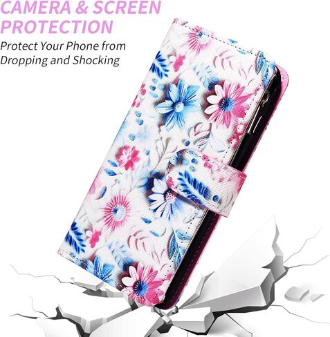 حافظة محفظة لهاتف سامسونج جالاكسي A04e مع حزام معصم قابل للفصل وحزام كتف وحزام كتف وسحاب من الجلد الزهري ومحفظة وحامل بطاقات الائتمان وغطاء هاتف AO4e A 04e بنات أسود in Kuwait