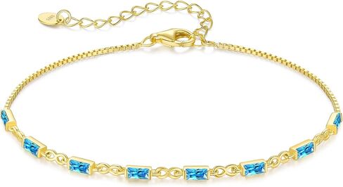 CDE 925 Sterling Silver Birthstone Bracelets for Women Infinity Symbol Dainty Simple Women Charm Link Bracelet Birthday Jewelry Anniversary Graduation Gifts for Her Girls Mom Wife in Kuwait