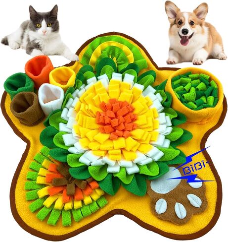 1pc Flower Shaped Pet Snuffle Mat for Dogs, Dog Slow Feeding Mat Sniffing Mat, Interactive Dog Puzzle Toy for Nose-Work Feeding Encourages Natural Foraging Skills in Saudi Arabia