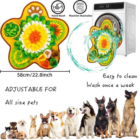 1pc Flower Shaped Pet Snuffle Mat for Dogs, Dog Slow Feeding Mat Sniffing Mat, Interactive Dog Puzzle Toy for Nose-Work Feeding Encourages Natural Foraging Skills in Saudi Arabia