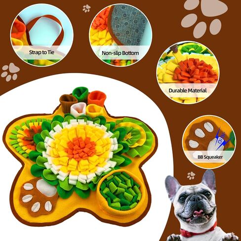 1pc Flower Shaped Pet Snuffle Mat for Dogs, Dog Slow Feeding Mat Sniffing Mat, Interactive Dog Puzzle Toy for Nose-Work Feeding Encourages Natural Foraging Skills in Saudi Arabia