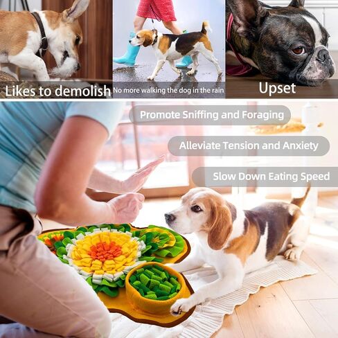 1pc Flower Shaped Pet Snuffle Mat for Dogs, Dog Slow Feeding Mat Sniffing Mat, Interactive Dog Puzzle Toy for Nose-Work Feeding Encourages Natural Foraging Skills in Saudi Arabia