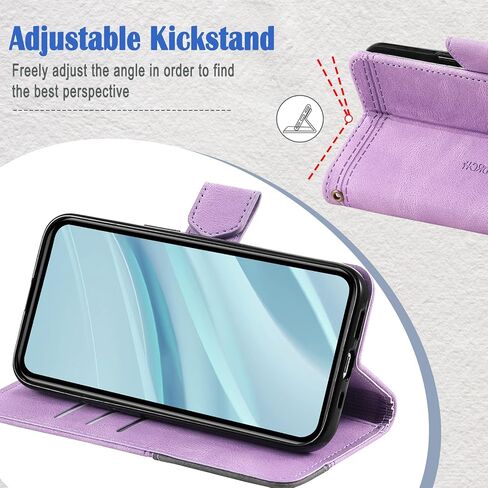 Case for Galaxy A32 5G, Wallet Case for Samsung Galaxy A32 5G, PU Leather Magnetic Cover with TPU Shockproof Interior Bumper, Purple in Saudi Arabia