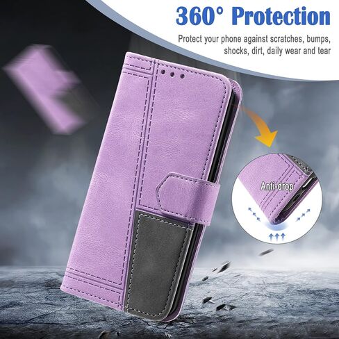 Case for Galaxy A32 5G, Wallet Case for Samsung Galaxy A32 5G, PU Leather Magnetic Cover with TPU Shockproof Interior Bumper, Purple in Saudi Arabia