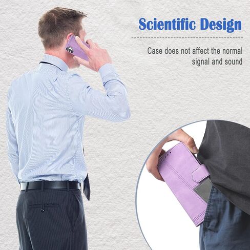 Case for Galaxy A32 5G, Wallet Case for Samsung Galaxy A32 5G, PU Leather Magnetic Cover with TPU Shockproof Interior Bumper, Purple in Saudi Arabia