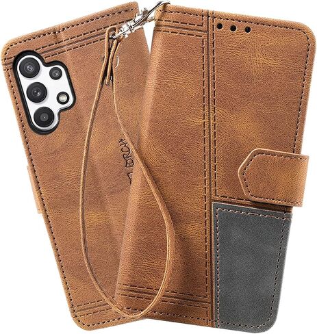 Case for Galaxy A32 5G, Wallet Case for Samsung Galaxy A32 5G, PU Leather Magnetic Cover with TPU Shockproof Interior Bumper, Purple in Saudi Arabia