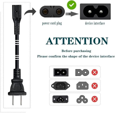 AC Power Cord Cable Compatible with ONN 100008736, JBL PartyBox 100 110 200 300 310 710 1000 On-The-Go Bluetooth Speaker JBL Soundbar ION Game Day Party Wireless Speaker Charger Power Cable in Saudi Arabia