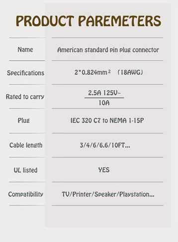 AC Power Cord Cable Compatible with ONN 100008736, JBL PartyBox 100 110 200 300 310 710 1000 On-The-Go Bluetooth Speaker JBL Soundbar ION Game Day Party Wireless Speaker Charger Power Cable in Saudi Arabia