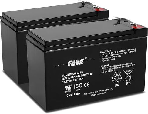 بطارية 12 فولت 9ah قابلة لإعادة الشحن من حمض الرصاص SLA AGM F2 بواسطة Casil 2 Pack، استبدال لشفرات الحلاقة e200 e200s e225 e300 in Saudi Arabia