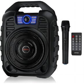 EARISE T26 Pro Karaoke Machine with 2 Wireless Microphones, Portable PA System Bluetooth PA Loudspeaker with LED Lights, Audio Recording, FM Radio, Remote Control, Supports TF Card/USB/AUX