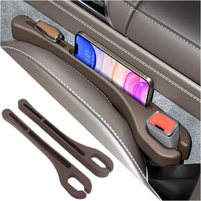 2PCS Car Seat Gap Filler with Phone Holder,[New Upgrade] Multi-Function Car Side Seat Gap Filler for Prevent Items Falling,Universal Car Seat Organizer Car Accessories Interior