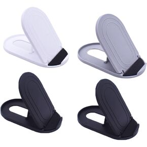4 Pack Cell Phone Stand Tablet Stand Multi-Angle Universal Phone Stand for Desk Compatible Phone 13 12 Pro Plus All Android Smartphones (Black White)