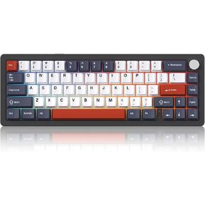 EMB Nabi Series NB1 65% Wireless Mechanical Gaming Keyboard, 66 Keys, CNC Aluminum, RGB, Hot-Swappable, 4600mAh, Milk Linear Switches, Wired/Bluetooth/2.4G (Pink/Pink) in Kuwait