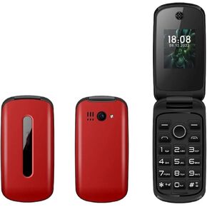 ASHATA F4 Senior Flip Phone, 2G SOS Big Mobile Phone with Powerful Flashlight, 1.77 Screen, Dual SIM, High Volume, Basic Cell Phone for Elderly, 1200mAh Battery, Easy to Use (US)