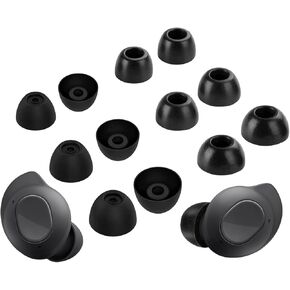 [6 Pairs] Galaxy Buds FE 【 Memory Foam & Silicone 】 Ear Tips, Soft Replacement Comfortable Earbuds Eartips Gel Compatible with Samsung Galaxy Buds FE 2023 Release GBFE214532 Black
