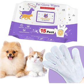 Dog & Cat Grooming Wipes, 30 Count, Plant Oil, Waterless Shampoo for Pets