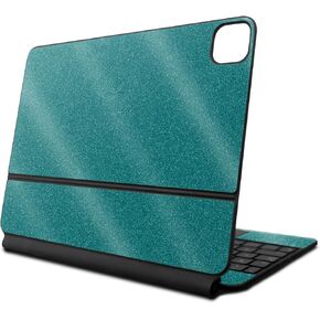 Glossy Glitter Skin Compatible with Apple Magic Keyboard for iPad Air 11-inch (M2) 2024 - Solid Teal - Premium 3M Vinyl Protective Wrap Decal Cover - Easy to Apply | Crafted in The USA by MightySkins