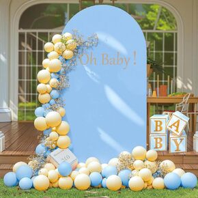 7.2ft Wood Arch Backdrop Cover for 7.2 ft Arch Frame, Wrinkle Free Vibrant Rustic Vintage Wooden Arch Cover, Top Round Chiara Arch Stand Cover Decor Birthday Party Baby Shower Photo Backgrounds