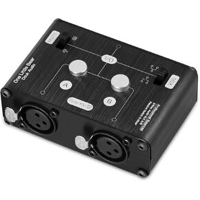2 Way XLR Balanced Stereo Audio Switcher Passive A/B Mini Switch Box Mixer Sound Splitter (KN102, 2-IN-1-OUT)