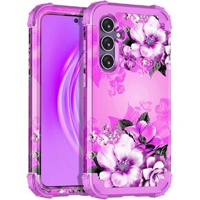 Casetego Compatible with Galaxy S24 5G Case,Three Layer Heavy Duty Sturdy Shockproof Full Body Protection Rugged Hard PC+Soft TPU Bumper Case for Samsung Galaxy S24 6.2 inch 2024,Butterfly
