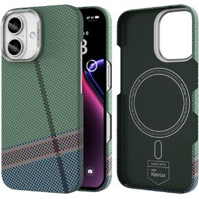 BENKS for iPhone 16 Pro Case Compatible with Magsafe, [PassionGreen ArmorAir] Built with Dupont Kevlar 600D Aramid, Ultra Slim & Lightweight iPhone 16 Pro Minimalist Case Multicolor