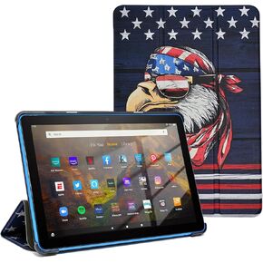 Case for Amazon Kindle Fire HD 8 & 8 Plus Tablet 12th/10th Generation 2022/2020 Release, Slim Shell Trifold Stand Cover BackShell with Auto Wake/Sleep, Book Lover
