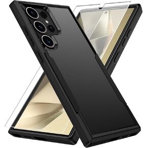 for Samsung Galaxy S24 Ultra Case, Galaxy S24 Ultra Case with HD Screen Protector [Military Grade Drop Tested] Heavy-Duty Tough Rugged Shockproof Protective Case for Samsung S24 Ultra, Black in Kuwait