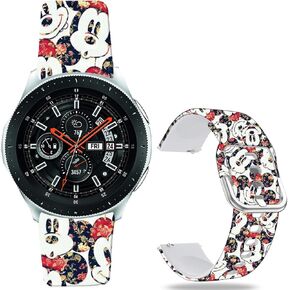 Mouse Theme Bands Compatible with Samsung Galaxy Watch 6/Watch 5/Watch 4/Watch 42mm/Watch 3 41mm/Active 2 44mm/Active 40mm/Gear Sport/S2 Classic/TicWatch 2 Fancy 20mm Cartoon Strap
