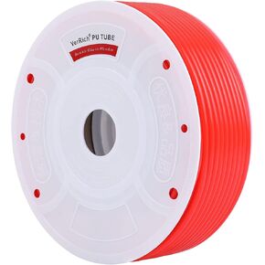 VerRich Pu خرطوم أنابيب الأنابيب، أبيض شفاف 8 مم OD × 5 مم ID 262 قدم (80 مترًا) أنبوب خط خرطوم هواء PU لضاغط الهواء