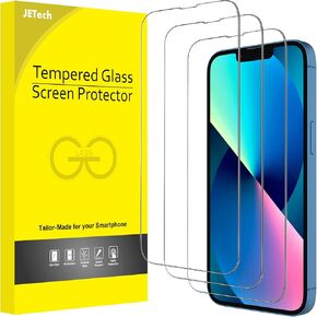 JETech Full Coverage Screen Protector for iPhone 13 Pro Max 6.7-Inch, 9H Tempered Glass Film Case-Friendly, HD Clear, 3-Pack