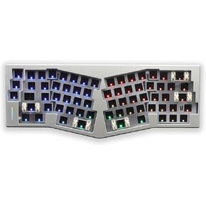 Glacier Weikav Record Alice V2، تخطيط منفصل بنسبة 68%، لاسلكي/سلكي، شريط مساحة مزدوج، USB-C قابل للفصل، قابل للتبديل السريع، RGB، مجموعة هيكلية للوحة المفاتيح DIY، علبة ألومنيوم CNC (فضي، كابل قياسي) in Kuwait