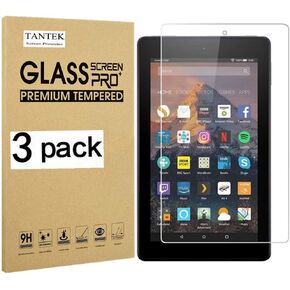 TANTEK [3-Pack Screen Protector for All-New Fire HD 10(9th/7th Gen,2019/2017 Release) and HD 10 Kids Edition,10.1-Inch,Tempered Glass Film,Ultra Clear