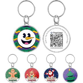 TN106 سلسلة عيد الميلاد QR Code Pet ID Tag Gingerbread Man in Kuwait