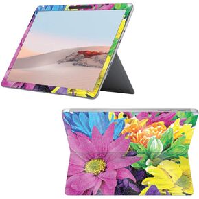 MightySkins Glossy Glitter Skin Compatible with Surface Go 2 (2020) - Colorful Flowers | Protective, Durable High-Gloss Glitter Finish | Easy to Apply, Remove, and Change Styles | Made in The USA