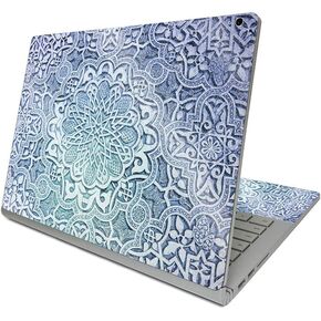 MightySkins Glossy Glitter Skin Compatible with Surface Book 3 13.5" (2020) - Carved Blue | Protective, Durable High-Gloss Glitter Finish | Easy to Apply, Remove, and Change Styles | Made in The USA
