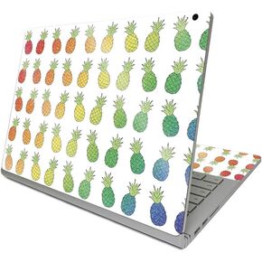 MightySkins Glossy Glitter Skin Compatible with Surface Book 3 13.5" (2020) - Rainbow Pineapples | Protective, Durable High-Gloss Glitter Finish | Easy to Apply and Change Styles | Made in The USA