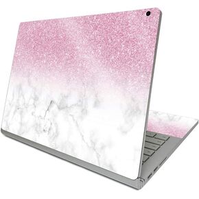 MightySkins Glossy Glitter Skin Compatible with Surface Book 3 13.5" (2020) - Marble Glitz | Protective, Durable High-Gloss Glitter Finish | Easy to Apply, Remove, and Change Styles | Made in The USA