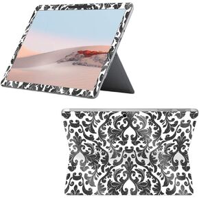 MightySkins Glossy Glitter Skin Compatible with Surface Go 2 (2020) - Black Damask | Protective, Durable High-Gloss Glitter Finish | Easy to Apply, Remove, and Change Styles | Made in The USA
