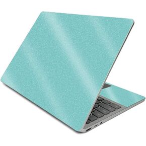 MightySkins Glossy Glitter Skin Compatible with Surface Laptop Go (2020) - Solid Turquoise | Protective, Durable High-Gloss Glitter Finish | Easy to Apply, Remove, and Change Styles | Made in The USA