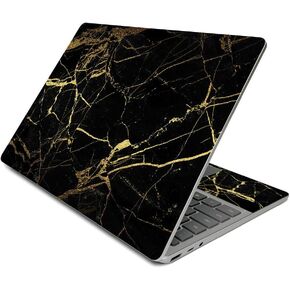 MIGHTY SKINS Skin Compatible with Surface Laptop Go (2020) - Black Gold Marble | Protective, Durable, and Unique Vinyl Decal wrap Cover | Easy to Apply, Remove, and Change Styles | Made in The USA