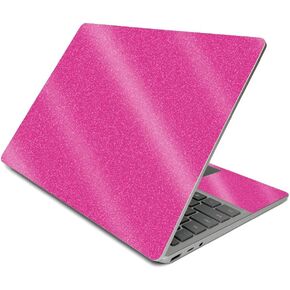 MightySkins Glossy Glitter Skin Compatible with Surface Laptop Go (2020) - Solid Hot Pink | Protective, Durable High-Gloss Glitter Finish | Easy to Apply, Remove, and Change Styles | Made in The USA
